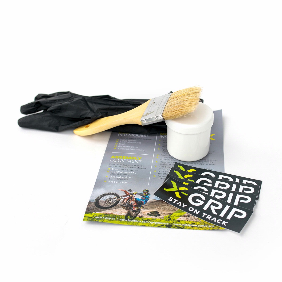 X-GRIP Mousse-GEL kit 50ml Gel, Pinsel, Handschuhe
